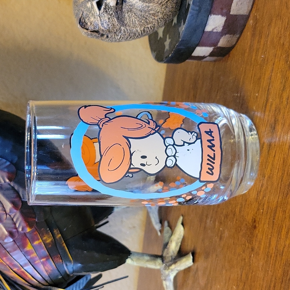 Vintage 1986 "The Flintstone Kids" Hanna Barbera drinking glass..
